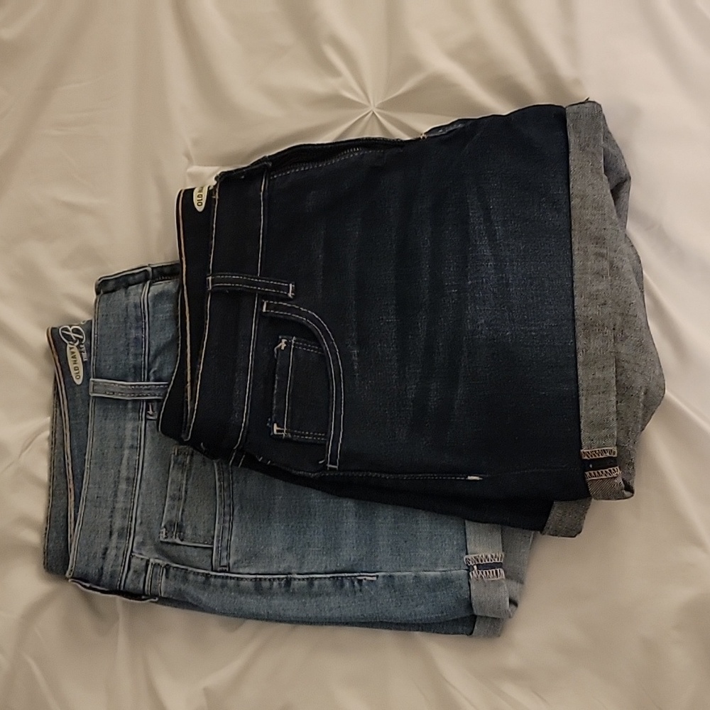 2 pairs of Jean Shorts, size 8, dark and light wash, Like New, Old Navy